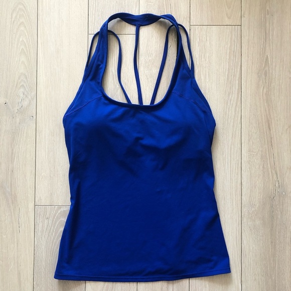 Fabletics Built In Bra Tank Top in Blue - Picture 1 of 8
